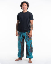 Unisex Patchwork Stone Washed Cargo Cotton Pants in Blue 01