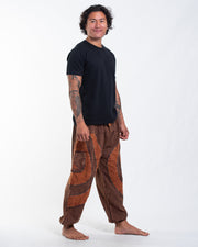 Unisex Patchwork Stone Washed Cargo Cotton Pants in Brown 04