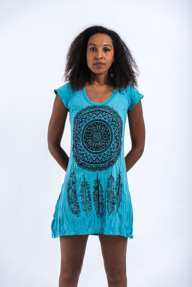 Womens Dreamcatcher Dress in Turquoise