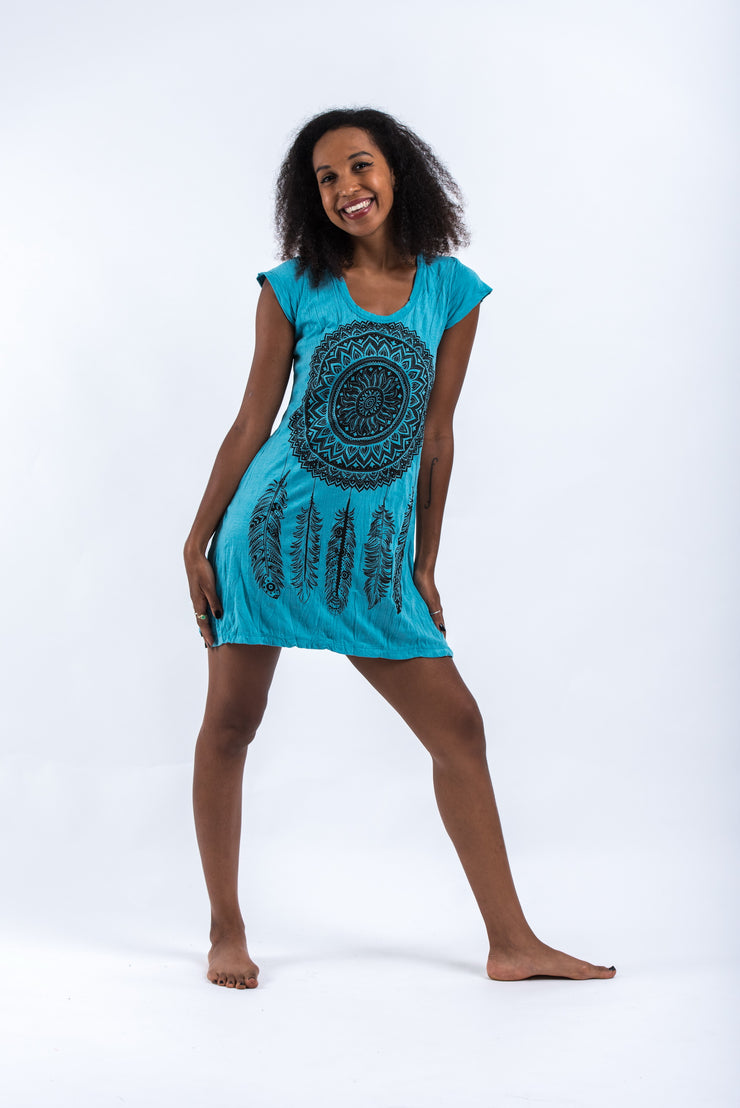 Womens Dreamcatcher Dress in Turquoise