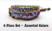 Assorted 6 Piece Set Woven Friendship Bracelets