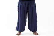 Plus Size Unisex Solid Color Harem Pants in Blue