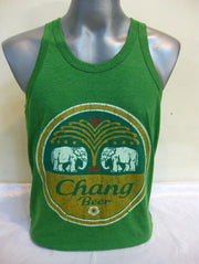 Vintage Style Chang Beer Tank Top in Green