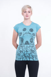Womens Octopus Chakras T-Shirt in Turquoise