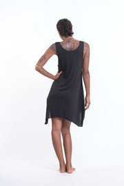 Womens Feather Om Tank Dress in Gold on Black