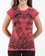 Womens Batman Ganesh T-Shirt in Red