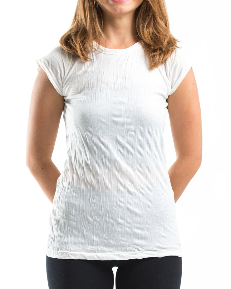 Womens Solid Color T-Shirt in White