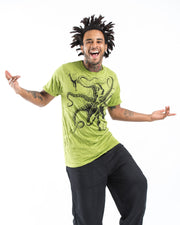 Mens Octopus T-Shirt in Lime