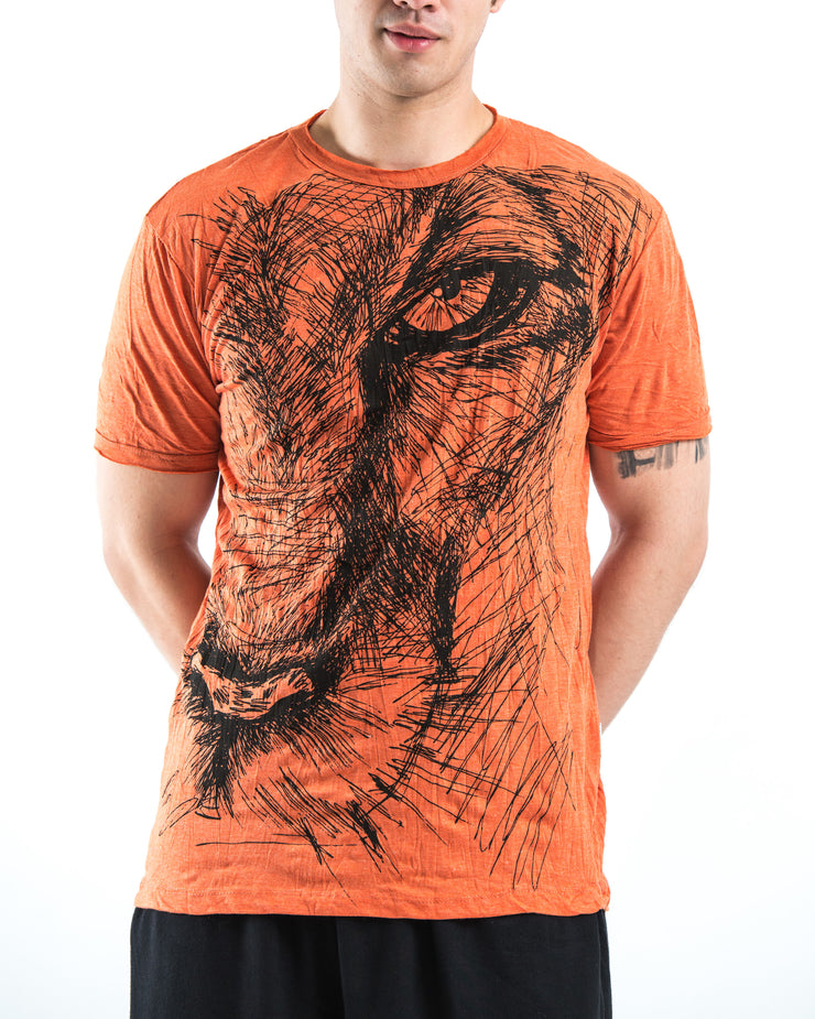 Mens Lions Eye T-Shirt in Orange