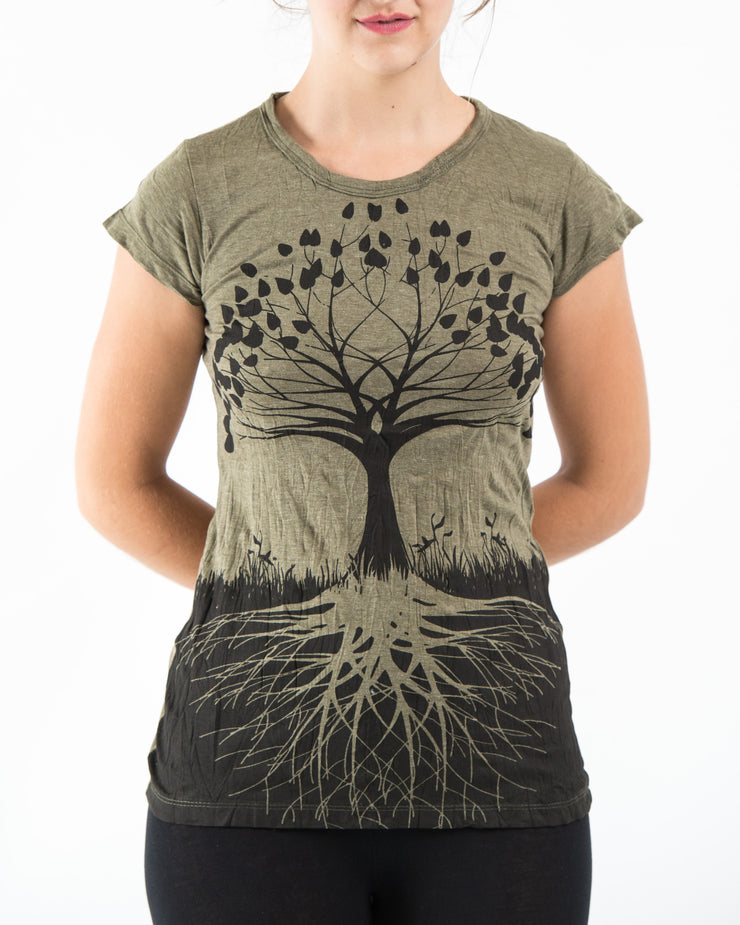 Womens Tree of Life T-Shirt in Green