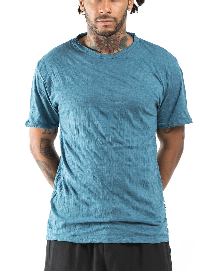 Mens Solid Color T-Shirt in Denim Blue