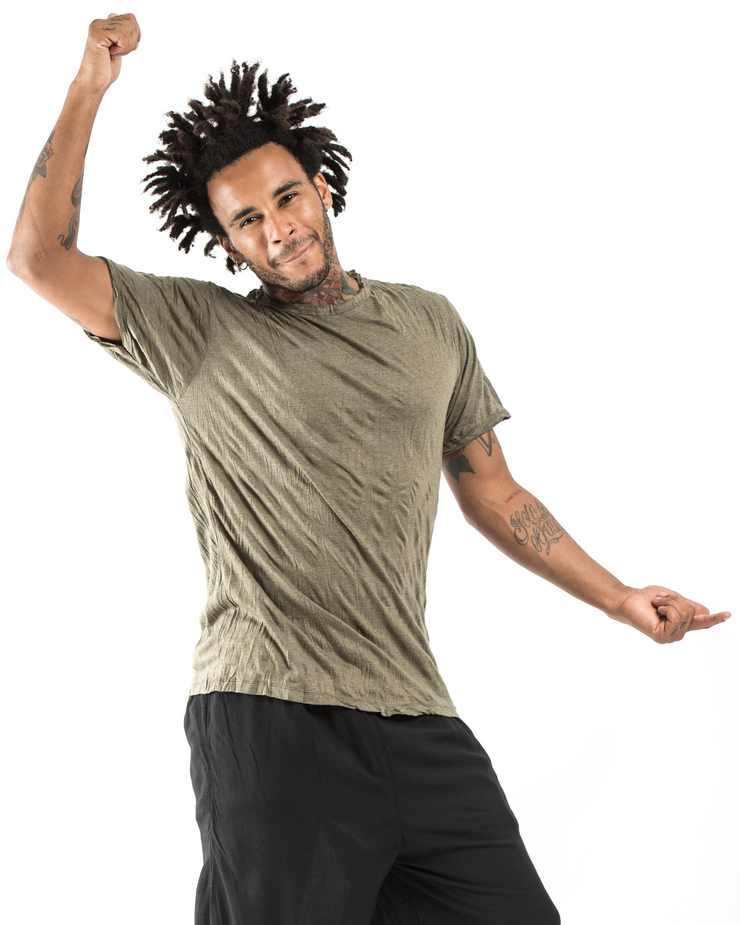 Mens Solid Color T-Shirt in Green