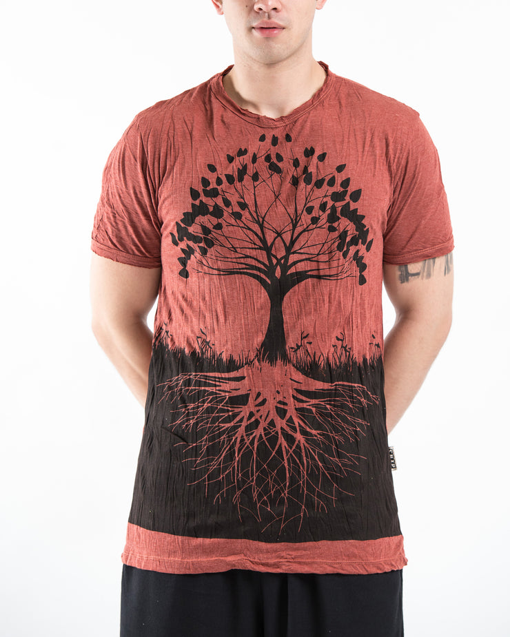 Mens Tree of Life T-Shirt in Brick