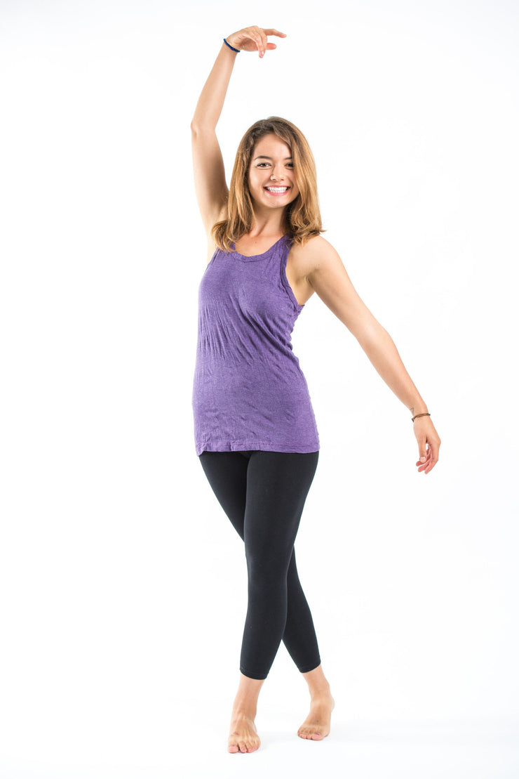 Womens Solid Color Tank Top in Purple