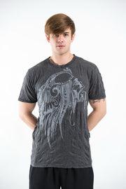 Mens Indian Chief T-Shirt in Silver on Black