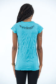Womens Ganesh Mantra T-Shirt in Turquoise