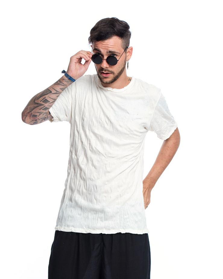 Mens Solid Color T-Shirt in White