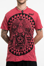 Mens Pyramid Eye  T-Shirt in Red