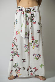 Womens Butterfly Palazzo Pants in Pink