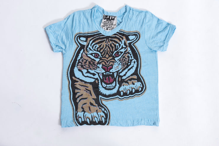 Kids Baby Tiger T-Shirt in Light Blue