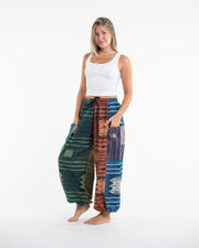 Unisex Patchwork Thai Hill Tribe Fabric Cotton Pants in Multi