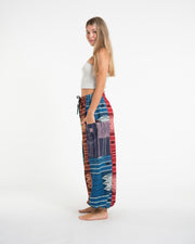 Unisex Patchwork Thai Hill Tribe Fabric Cotton Pants in Multi