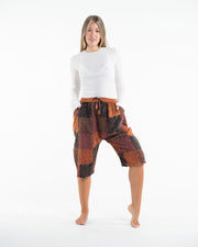 Unisex Patchwork Stone Washed Cargo Cotton Shorts in Brown 01