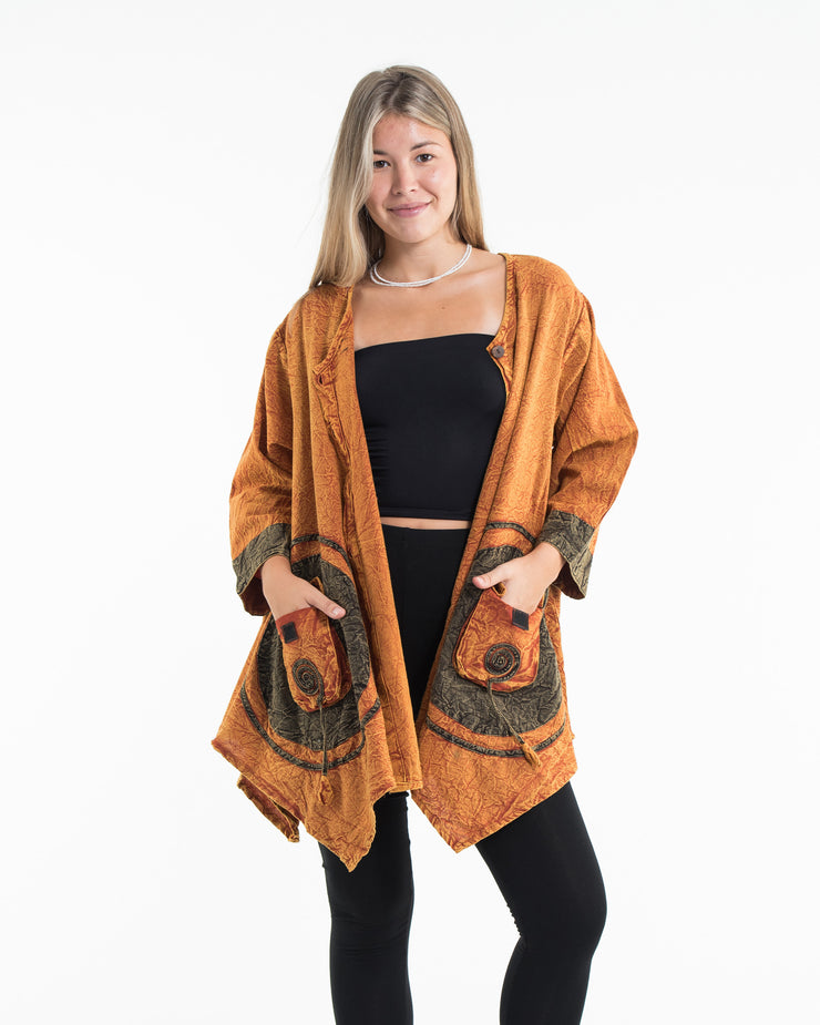 Unisex Spiral Stonewashed Tunic Top in Orange