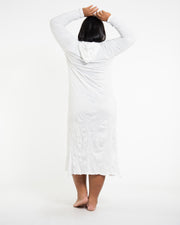 Womens Tree of Life Long Hoodie Dress in White L/XL