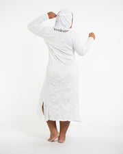 Womens Tree of Life Long Hoodie Dress in White L/XL