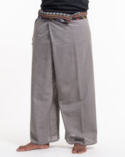 Unisex Pinstripe Thai Fisherman Pants in Gray