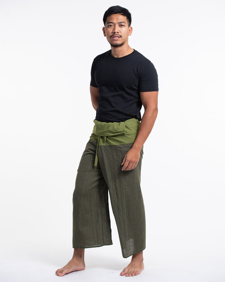 Sure Design Unisex Two Tone Pinstripe Thai Fisherman Pants in Green