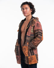 Patchwork Stone Washed Cotton Jacket in Brown 02