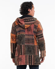 Patchwork Stone Washed Cotton Jacket in Brown 02