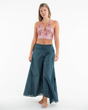 Paisley Halter Crop Top in Saffron Red