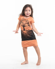 Kids Tree of Life Dress in Orange