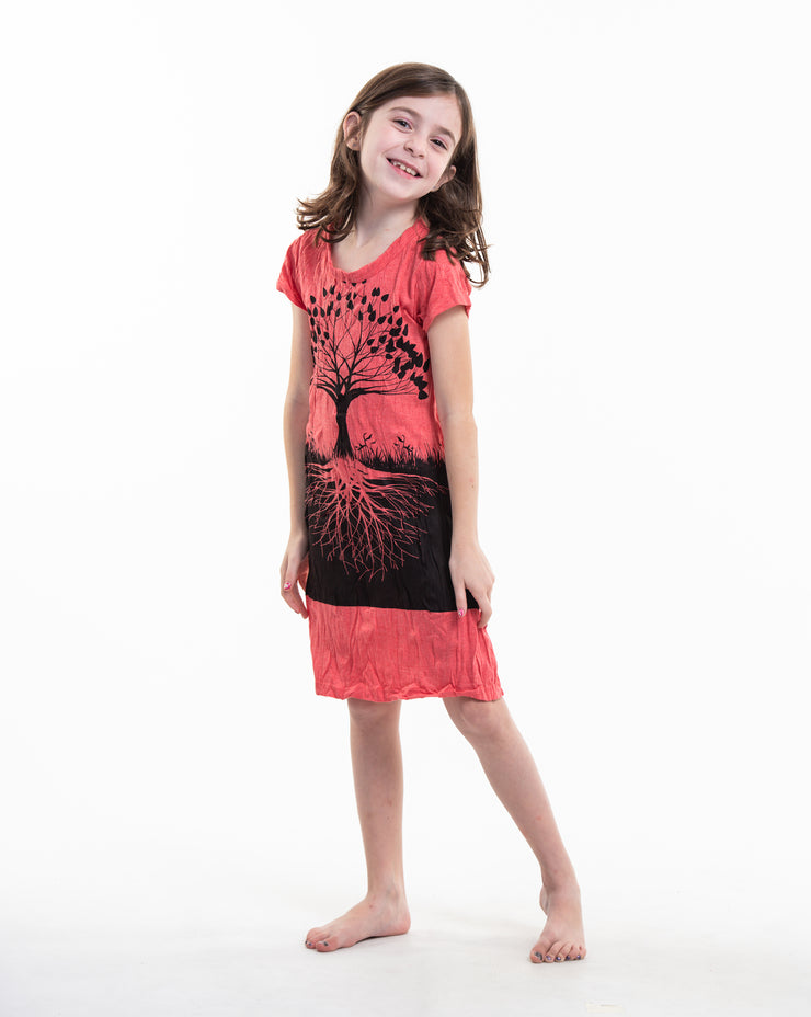 Kids Tree of Life Dress in Red