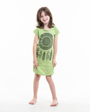 Kids Dreamcatcher Dress in Lime