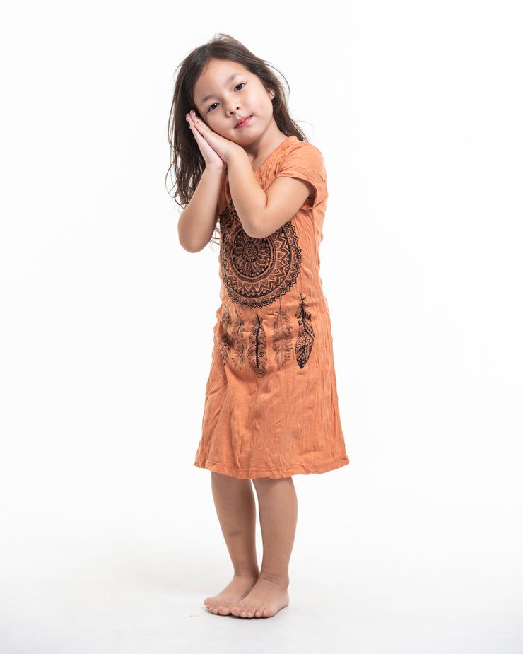 Kids Dreamcatcher Dress in Orange