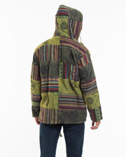 Patchwork Stone Washed Cotton Jacket in Green 01