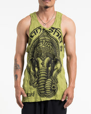 Mens Majestic Ganesha Tank Top in Lime