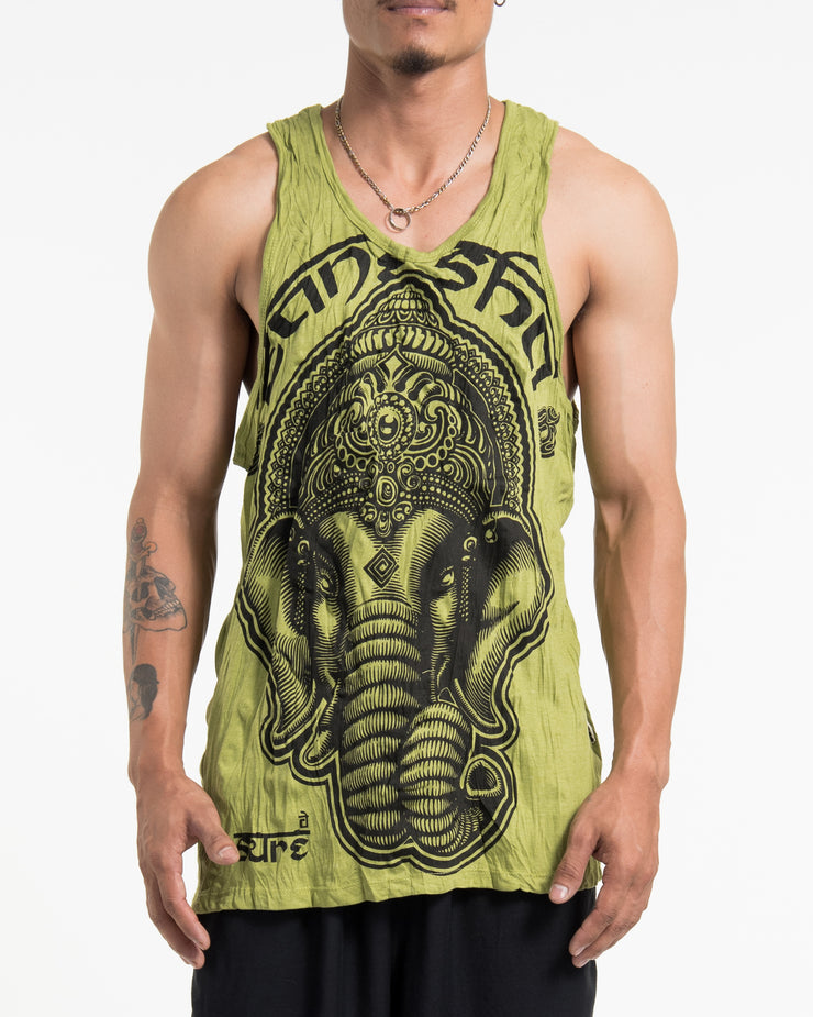 Mens Majestic Ganesha Tank Top in Lime