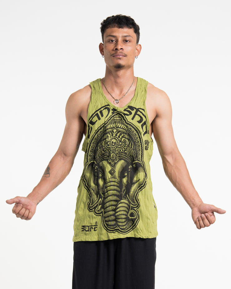 Mens Majestic Ganesha Tank Top in Lime