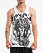 Mens Majestic Ganesha Tank Top in White