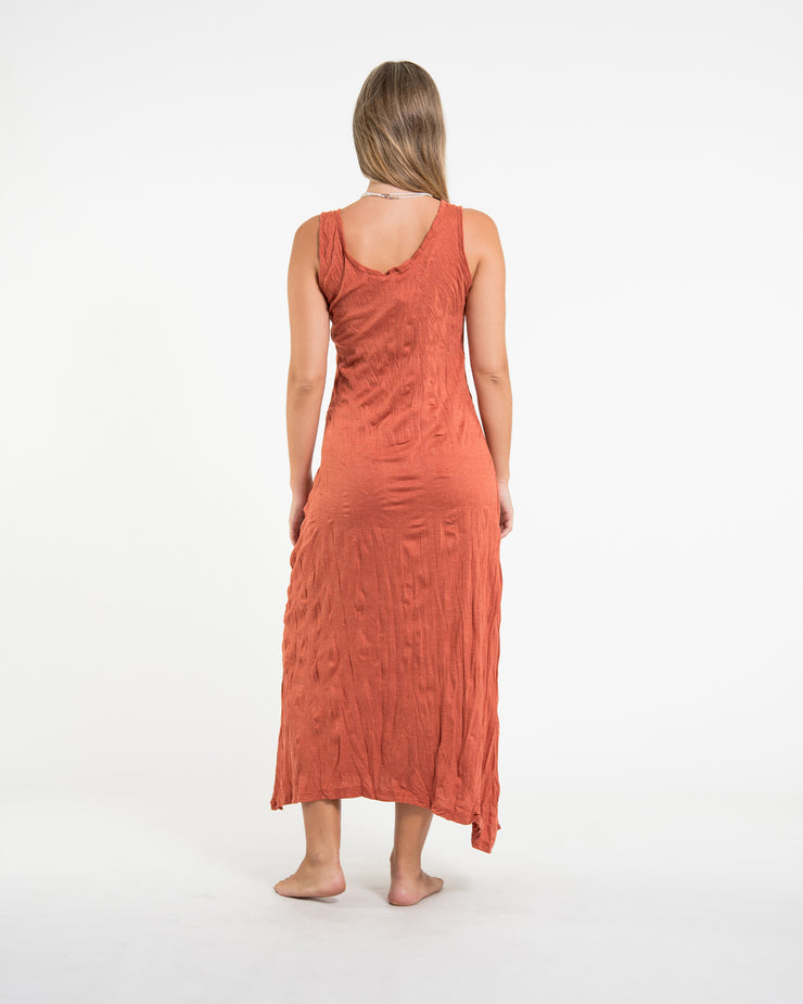 Womens Divine Ganesh Long Tank Dress in Orange