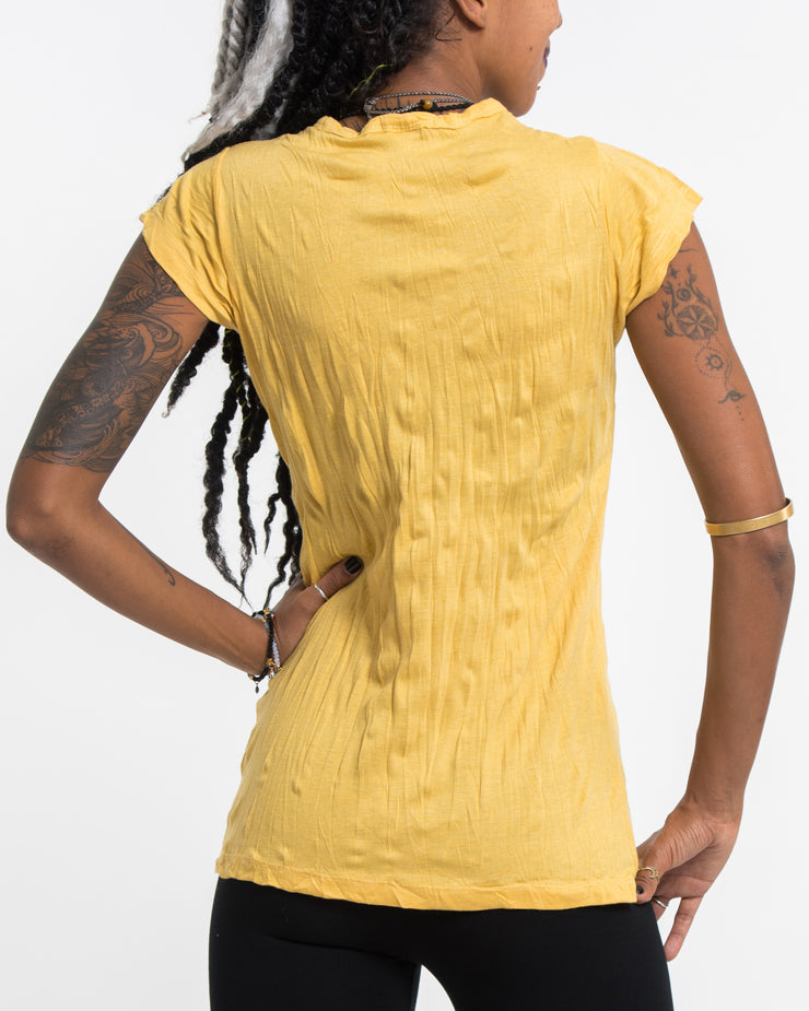 Womens Solid Color T-Shirt in Yellow