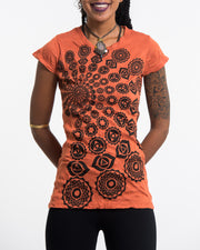 Womens Chakra Fractal T-Shirt in Orange