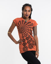 Womens Chakra Fractal T-Shirt in Orange