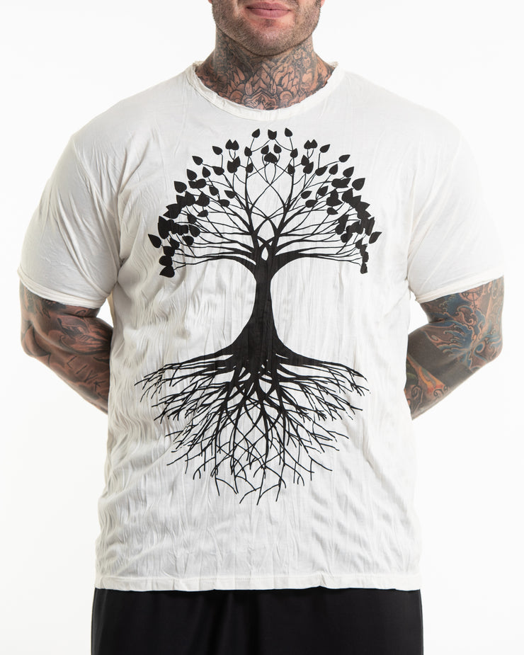 Plus Size Mens Tree of Life T-Shirt in White