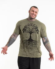 Plus Size Mens Tree of Life T-Shirt in Green